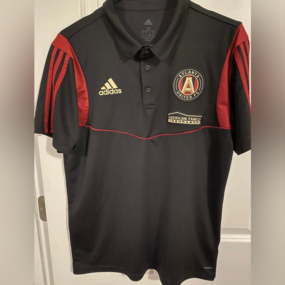 Adidas Atlanta United Short Sleeve Golf Polo Climalite Shirt Medium